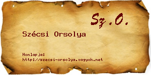 Szécsi Orsolya névjegykártya