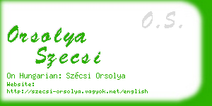 orsolya szecsi business card